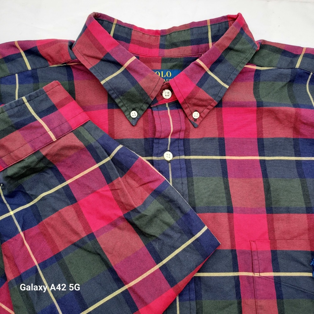 Polo Ralph Lauren Mens 3XB Plaid Button Down Shirt Red Blue Green Cotton New